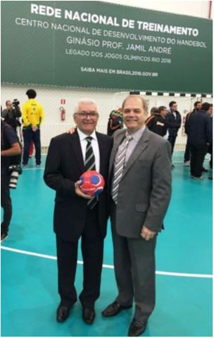 Presidente Paulo Wanderley Teixeira prestigia inauguração do Centro de Desenvolvimento do Handebol