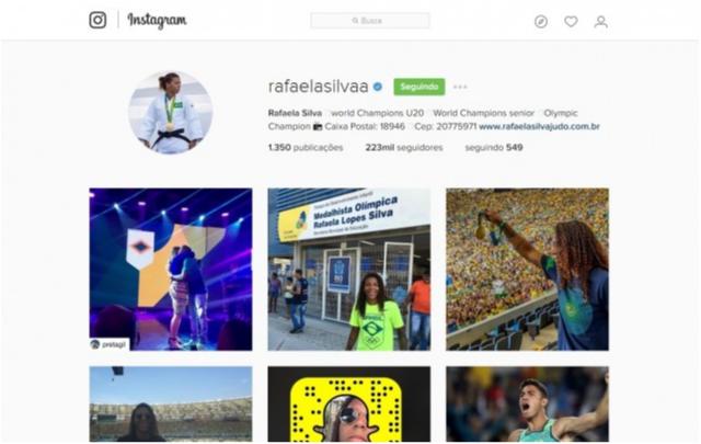Ouro olímpico faz Rafaela ganhar milhares de seguidores e se tornar a judoca mais popular no Instagram