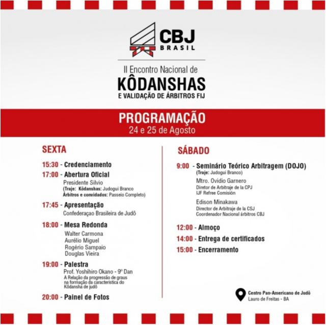 II Encontro Nacional de Kôdanshas começa nesta sexta com presença de medalhistas olímpicos no CPJ
