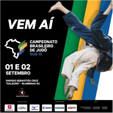 Brasileiro Sub-15 de Judô levará cerca de 370 atletas a Blumenau nos dias 01 e 02 de setembro