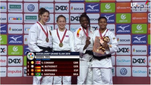 Ellen Santana vence sul-coreana e conquista o bronze em Dusseldorf, melhor resultado de sua carreira