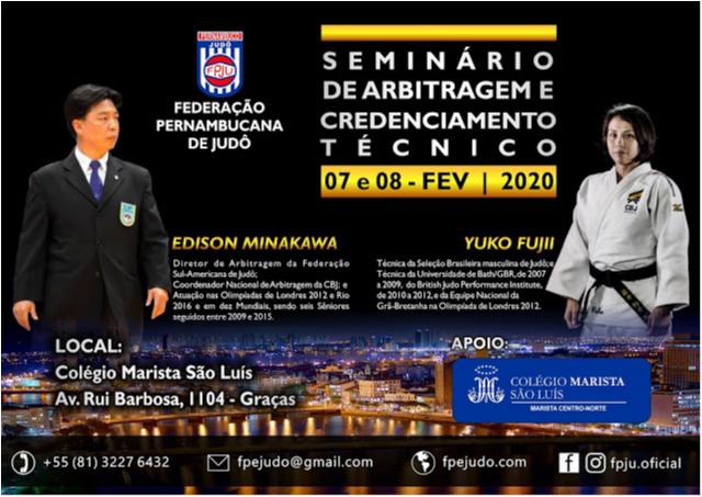Seminário de Arbitragem e Credenciamento Técnico 2020 da FPJU terá palestras de Edison Minakawa e Yuko Fujii