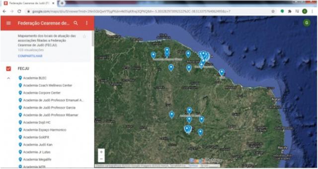 Federação Cearense lança o FECJU Maps, ferramenta de mapeamento dos dojôs do Ceará