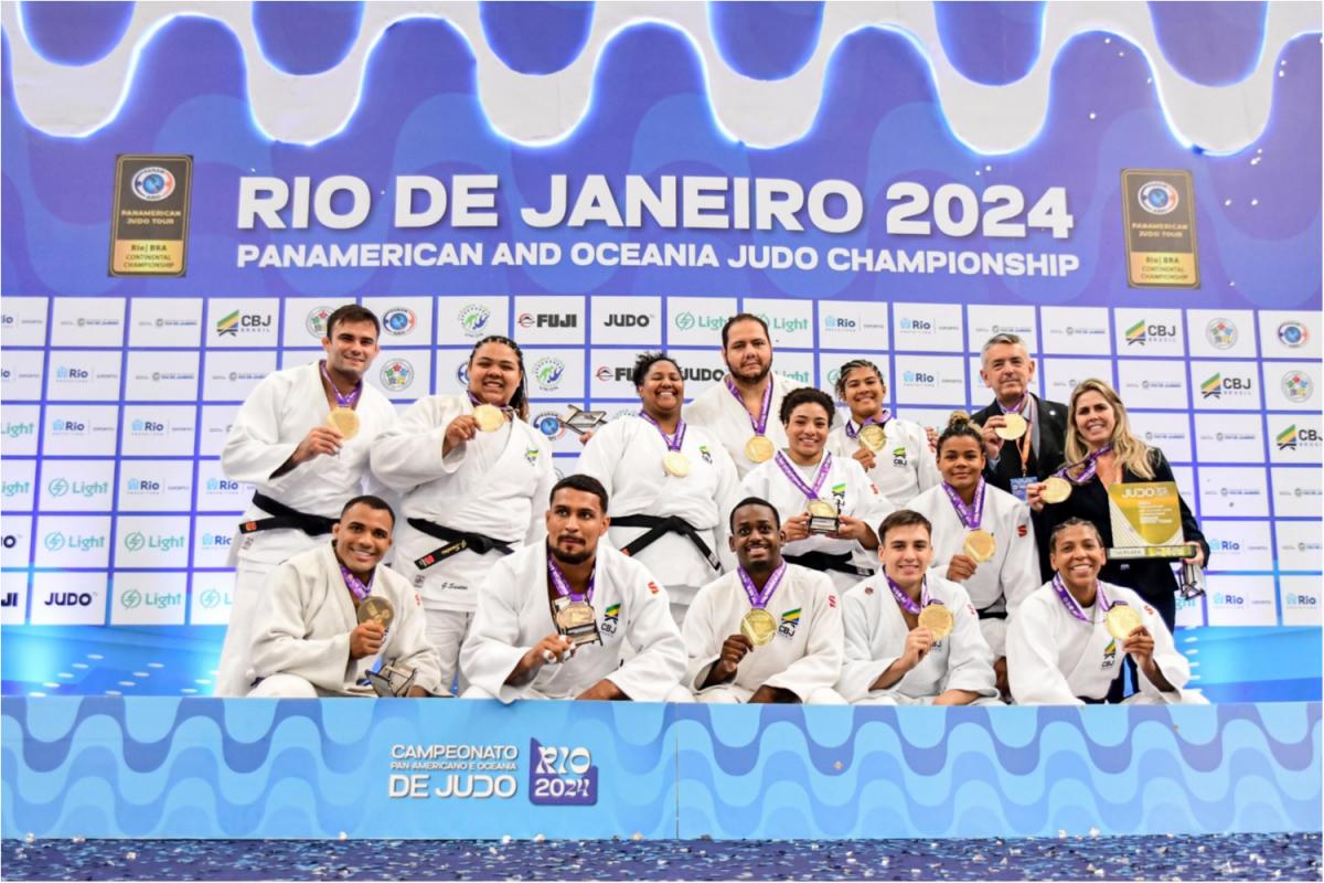 Brasil é ouro na disputa por equipes mistas do Campeonato Pan-Americano e Oceania de Judô Rio 2024