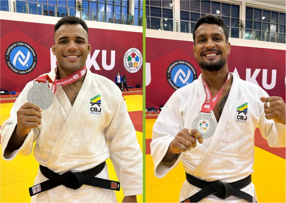 Marcelo Fronckowiak e Leonardo Gonçalves fazem dobradinha de prata para o judô brasileiro no Grand Slam de Baku