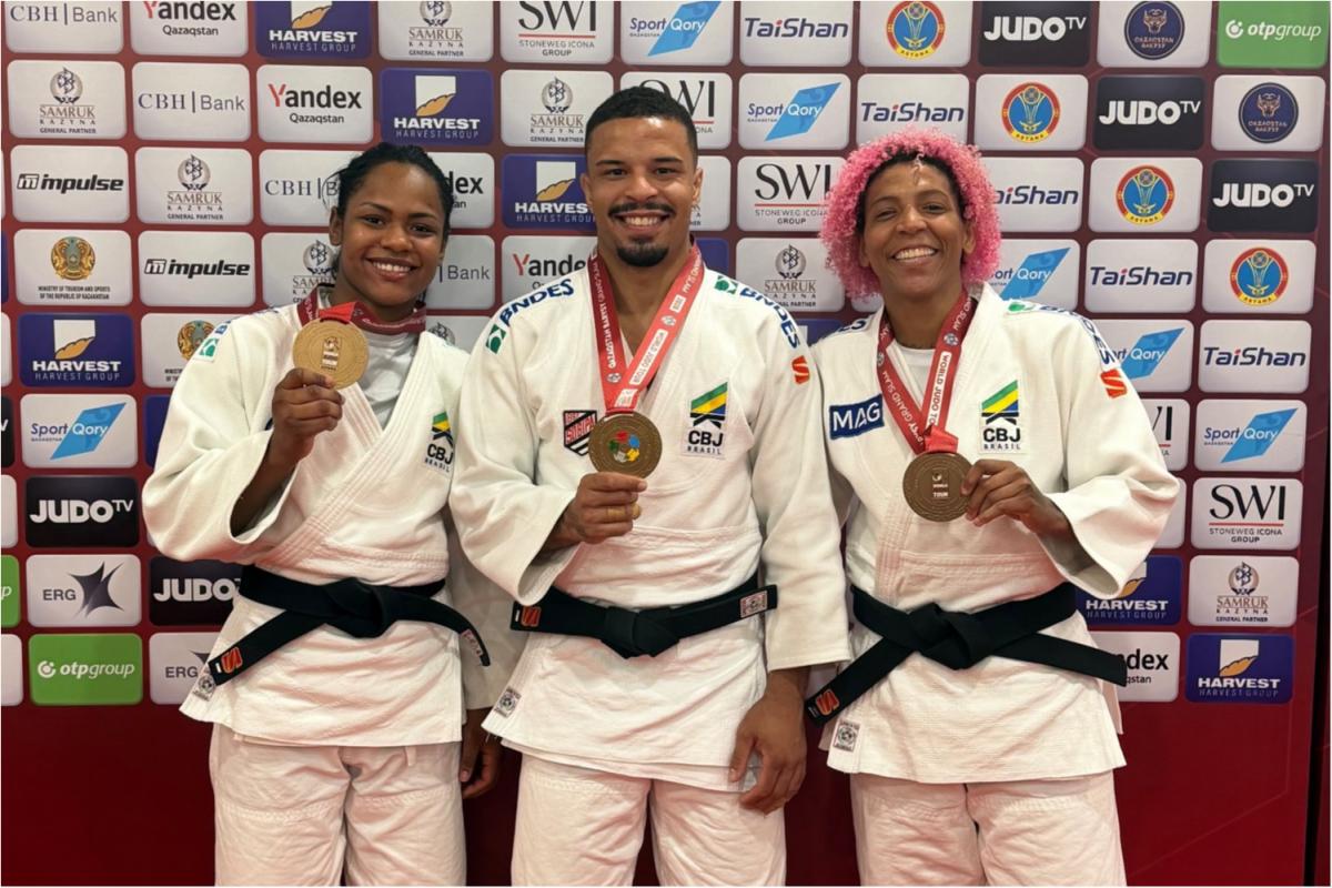 Rafaela Silva, Nauana Silva e David Lima garantem novos bronzes para o Brasil no Grand Slam de Astana