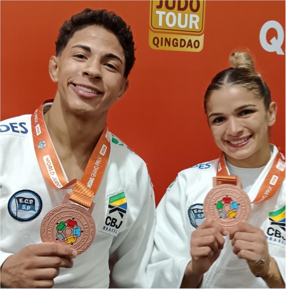 Larissa Pimenta e Ronald Lima levam as primeiras medalhas do Brasil no Grand Prix de Qingdao de Judô