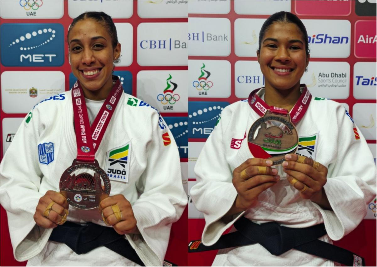 Com prata de Kaillany Cardoso e bronze de Luana Carvalho, judô brasileiro faz dobradinha no -70kg do Grand Slam de Abu Dhabi