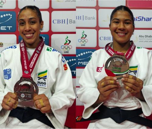 Com prata de Kaillany Cardoso e bronze de Luana Carvalho, judô brasileiro faz dobradinha no -70kg do Grand Slam de Abu Dhabi